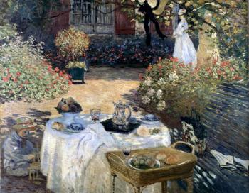 Claude Oscar Monet : The Luncheon (Monet's Garden At Argenteuil)